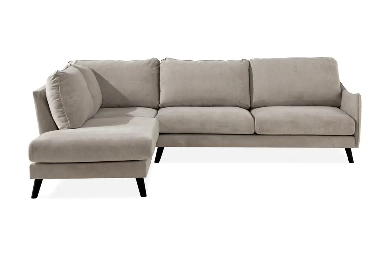 Trend Lyx 4-seters Venstrevendt L-formet Sjeselongsofa i Stoff - Beige - Møbler - Sofaer - Sofa med sjeselong - 4 seters sofa med divan