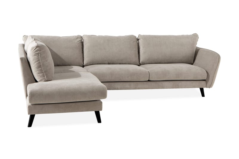 Trend Lyx 4-seters Venstrevendt L-formet Sjeselongsofa i Stoff - Beige - Møbler - Sofaer - Sofa med sjeselong - 4 seters sofa med divan