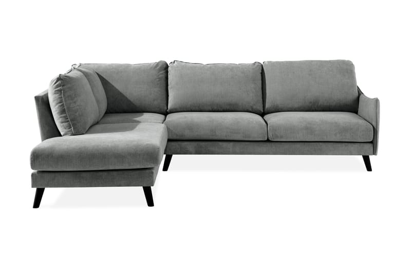 Trend Lyx 4-seters Venstrevendt L-formet Sjeselongsofa i Stoff - Grå - Møbler - Sofaer - Sofa med sjeselong