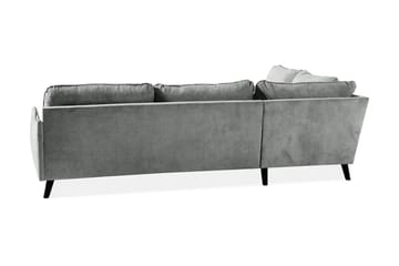 Trend Lyx 4-seters Venstrevendt L-formet Sjeselongsofa i Stoff - Grå - Møbler - Sofaer - Sofa med sjeselong