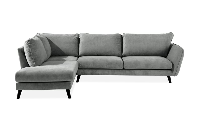 Trend Lyx 4-seters Venstrevendt L-formet Sjeselongsofa i Stoff - Grå - Møbler - Sofaer - Sofa med sjeselong