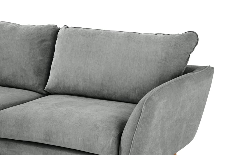 Trend Lyx 4-seters Venstrevendt L-formet Sjeselongsofa i Stoff - Grå - Møbler - Sofaer - Sofa med sjeselong