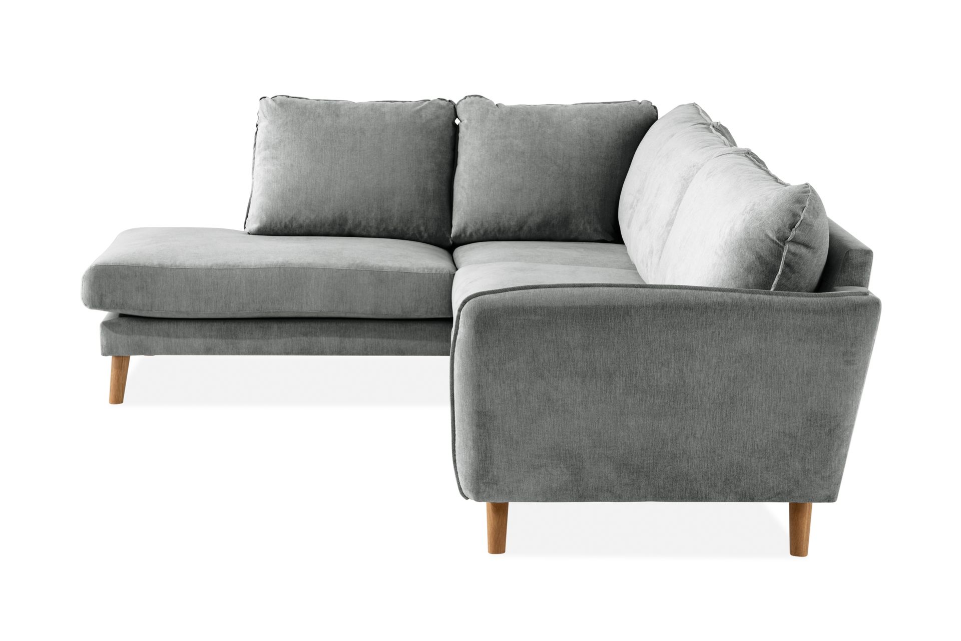 Trend Lyx 4-seters Venstrevendt L-formet Sjeselongsofa i Stoff - Grå - Møbler - Sofaer - Sofa med sjeselong