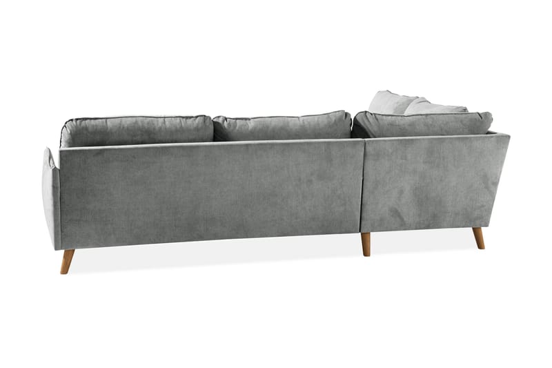 Trend Lyx 4-seters Venstrevendt L-formet Sjeselongsofa i Stoff - Grå - Møbler - Sofaer - Sofa med sjeselong