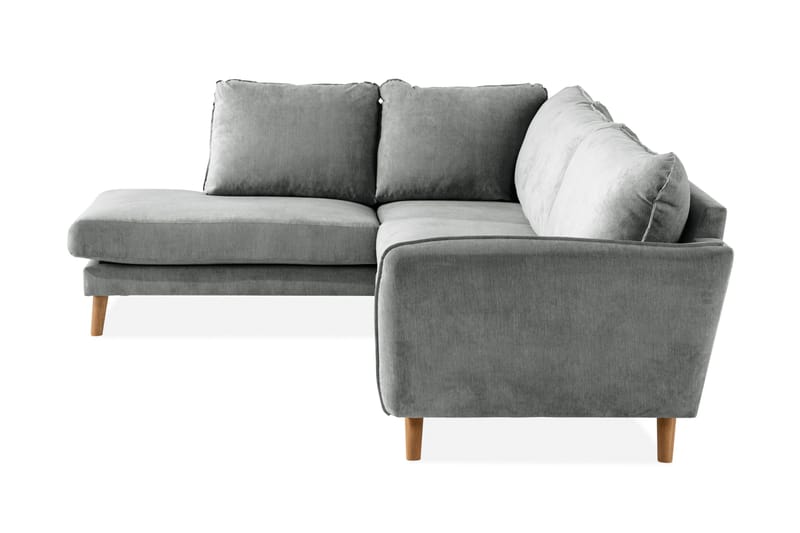 Trend Lyx 4-seters Venstrevendt L-formet Sjeselongsofa i Stoff - Grå - Møbler - Sofaer - Sofa med sjeselong - 4 seters sofa med divan