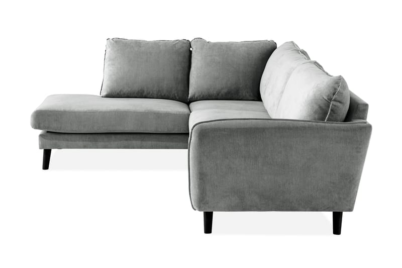 Trend Lyx 4-seters Venstrevendt L-formet Sjeselongsofa i Stoff - Grå - Møbler - Sofaer - Sofa med sjeselong - 4 seters sofa med divan