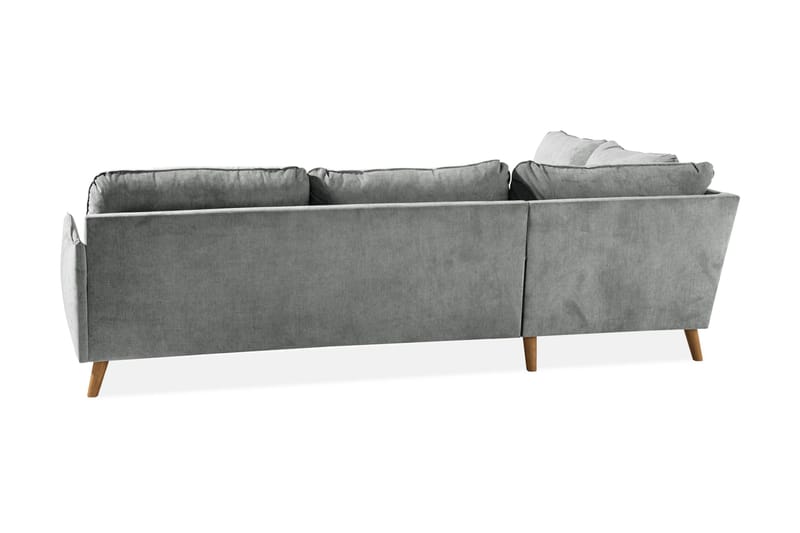 Trend Lyx 4-seters Venstrevendt L-formet Sjeselongsofa i Stoff - Grå - Møbler - Sofaer - Sofa med sjeselong - 4 seters sofa med divan