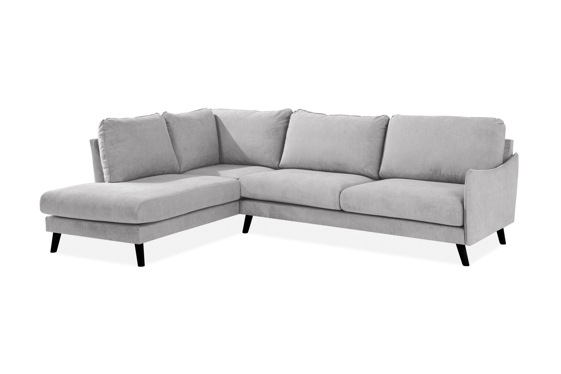 Trend Lyx 4-seters Venstrevendt L-formet Sjeselongsofa i Stoff - Lys grå - Møbler - Sofaer - Sofa med sjeselong