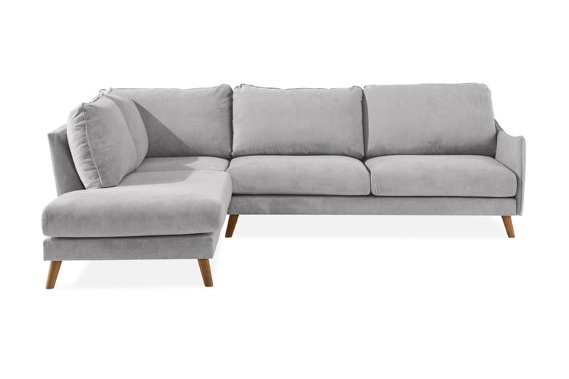 Trend Lyx 4-seters Venstrevendt L-formet Sjeselongsofa i Stoff - Lys grå - Møbler - Sofaer - Sofa med sjeselong