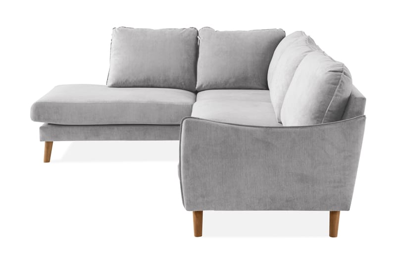 Trend Lyx 4-seters Venstrevendt L-formet Sjeselongsofa i Stoff - Lys grå - Møbler - Sofaer - Sofa med sjeselong