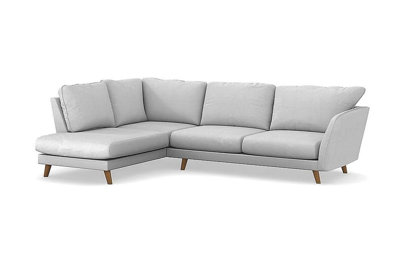 Trend Lyx 4-seters Venstrevendt L-formet Sjeselongsofa i Stoff - Lys grå - Møbler - Sofaer - Sofa med sjeselong