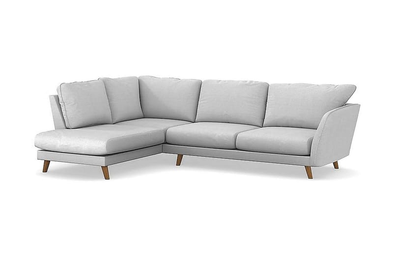 Trend Lyx 4-seters Venstrevendt L-formet Sjeselongsofa i Stoff - Lys grå - Møbler - Sofaer - Sofa med sjeselong - 4 seters sofa med divan