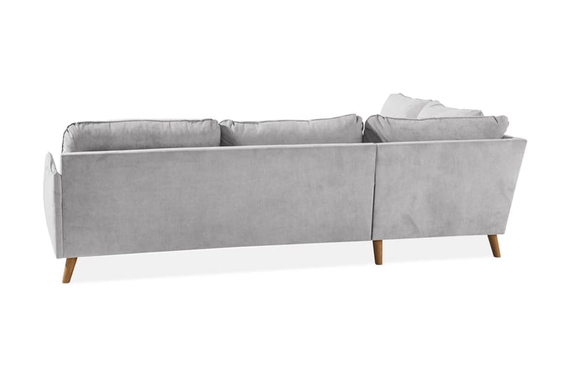 Trend Lyx 4-seters Venstrevendt L-formet Sjeselongsofa i Stoff - Lys grå - Møbler - Sofaer - Sofa med sjeselong - 4 seters sofa med divan