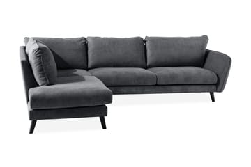 Trend Lyx 4-seters Venstrevendt L-formet Sjeselongsofa i Stoff - Mørk grå - Møbler - Sofaer - Sofa med sjeselong