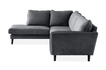 Trend Lyx 4-seters Venstrevendt L-formet Sjeselongsofa i Stoff - Mørk grå - Møbler - Sofaer - Sofa med sjeselong