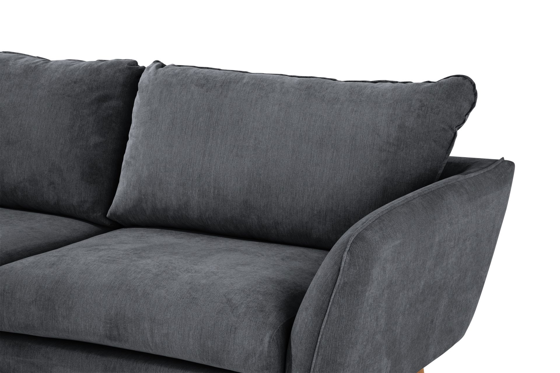 Trend Lyx 4-seters Venstrevendt L-formet Sjeselongsofa i Stoff - Mørk grå - Møbler - Sofaer - Sofa med sjeselong