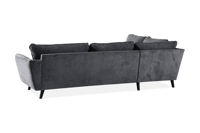 Trend Lyx 4-seters Venstrevendt L-formet Sjeselongsofa i Stoff - Mørk grå - Møbler - Sofaer - Sofa med sjeselong - 4 seters sofa med divan