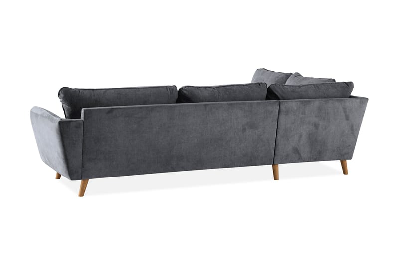 Trend Lyx 4-seters Venstrevendt L-formet Sjeselongsofa i Stoff - Mørk grå - Møbler - Sofaer - Sofa med sjeselong - 4 seters sofa med divan