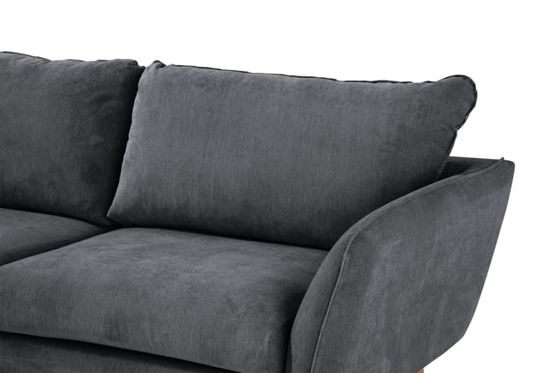 Trend Lyx 4-seters Venstrevendt L-formet Sjeselongsofa i Stoff - Mørk grå - Møbler - Sofaer - Sofa med sjeselong - 4 seters sofa med divan