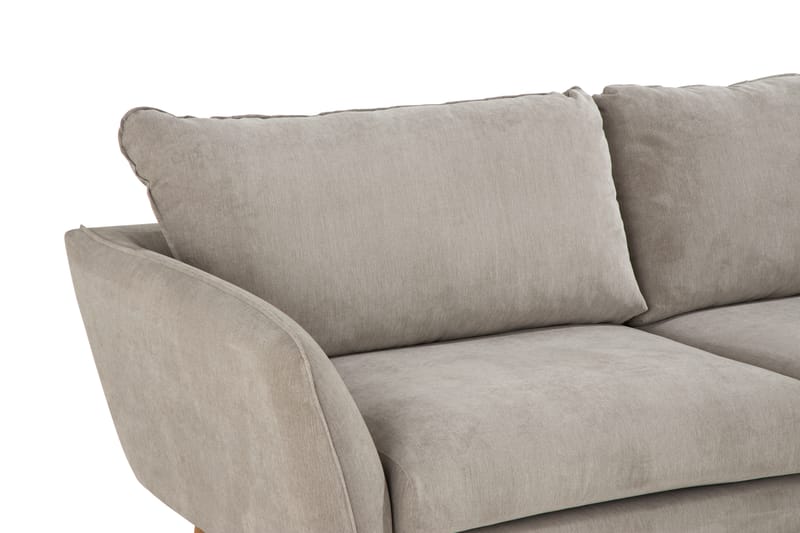 Trend Lyx Sjeselongsofa Høyre - Beige/Eik - Sofa med sjeselong - 4 seters sofa med divan