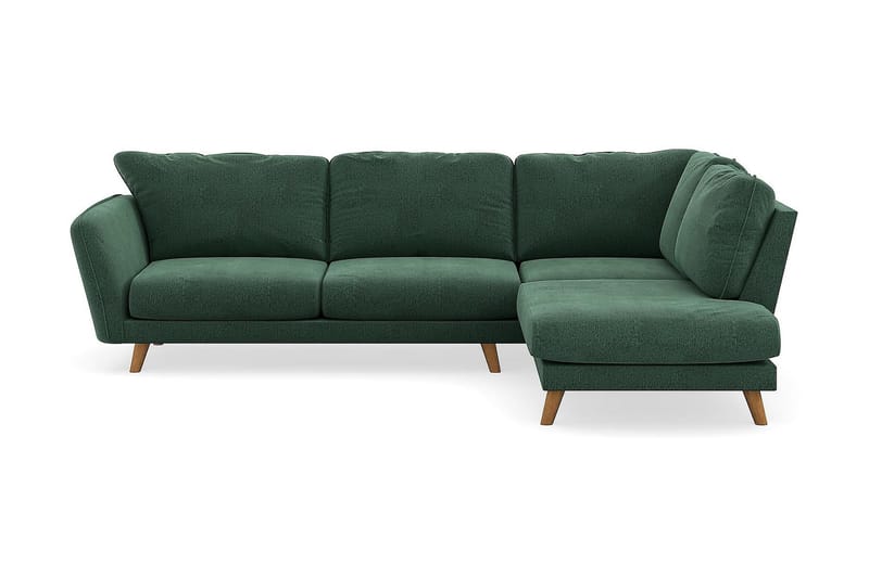 Trend Lyx Sjeselongsofa Høyre - Grønn Fløyel - Møbler - Sofaer - Sofa med sjeselong