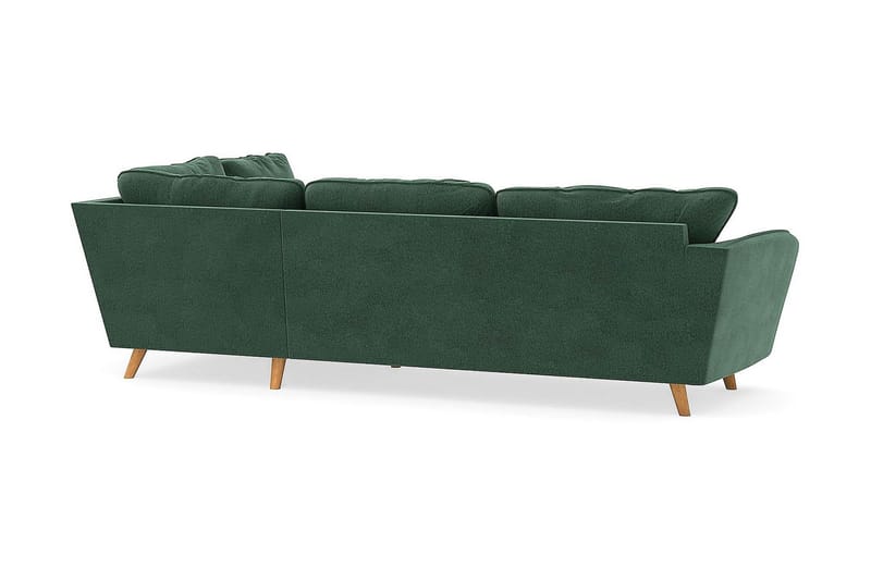 Trend Lyx Sjeselongsofa Høyre - Grønn Fløyel - Møbler - Sofaer - Sofa med sjeselong