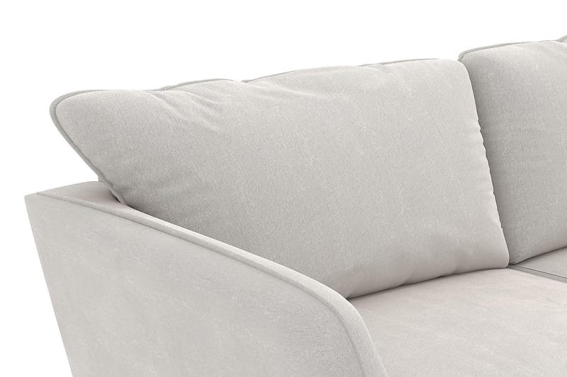 Trend Lyx Sjeselongsofa Høyre - Hvit Fløyel - Sofa med sjeselong - 4 seters sofa med divan