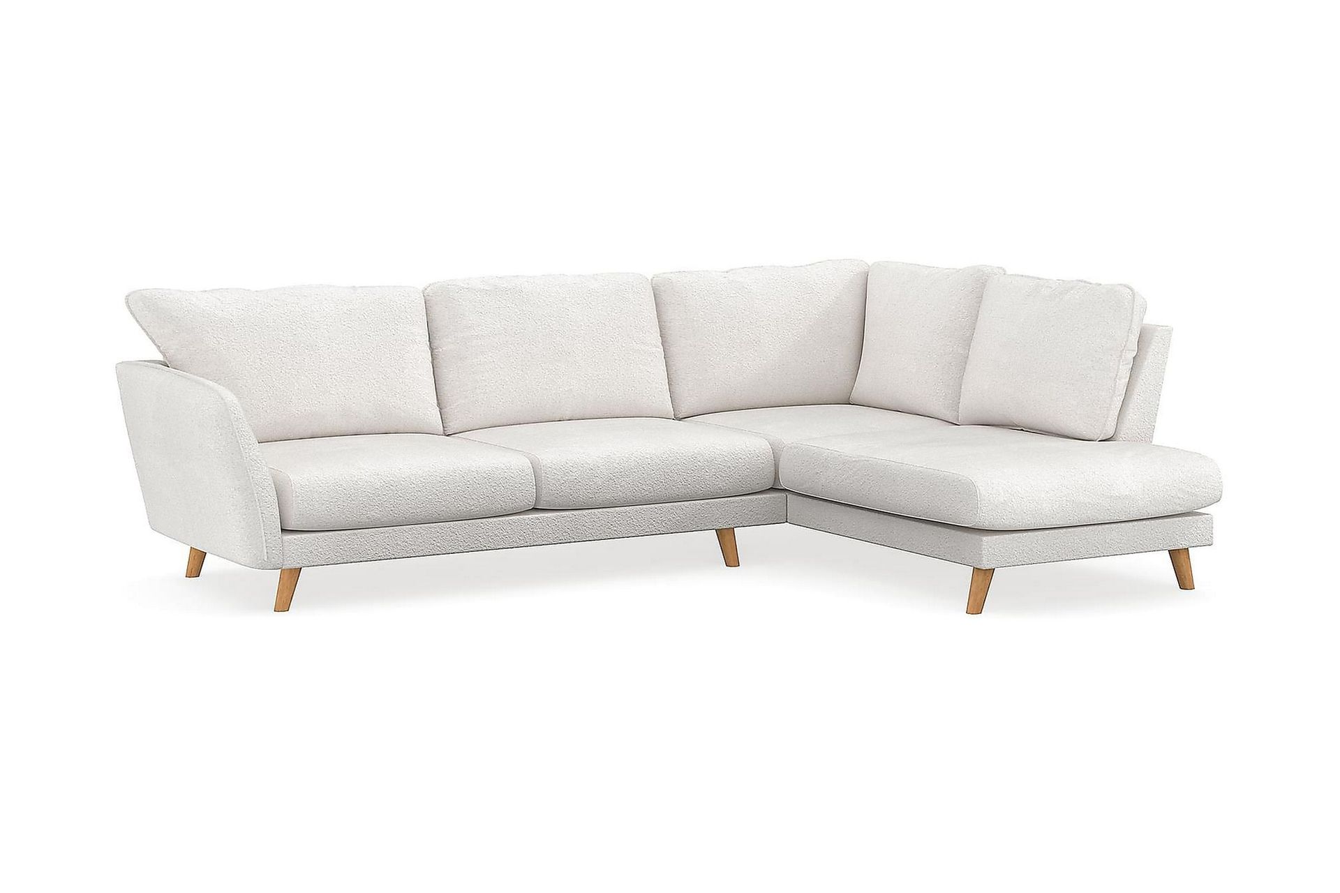 Trend Lyx Sjeselongsofa Høyre - Hvit|Bouclé - Møbler - Sofaer - Sofa med sjeselong
