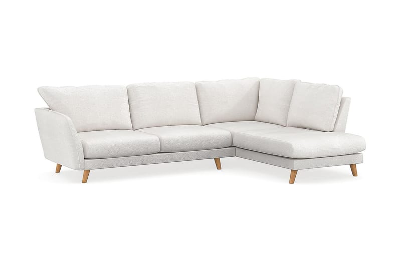Trend Lyx Sjeselongsofa Høyre - Hvit|Bouclé - Sofa med sjeselong - 4 seters sofa med divan