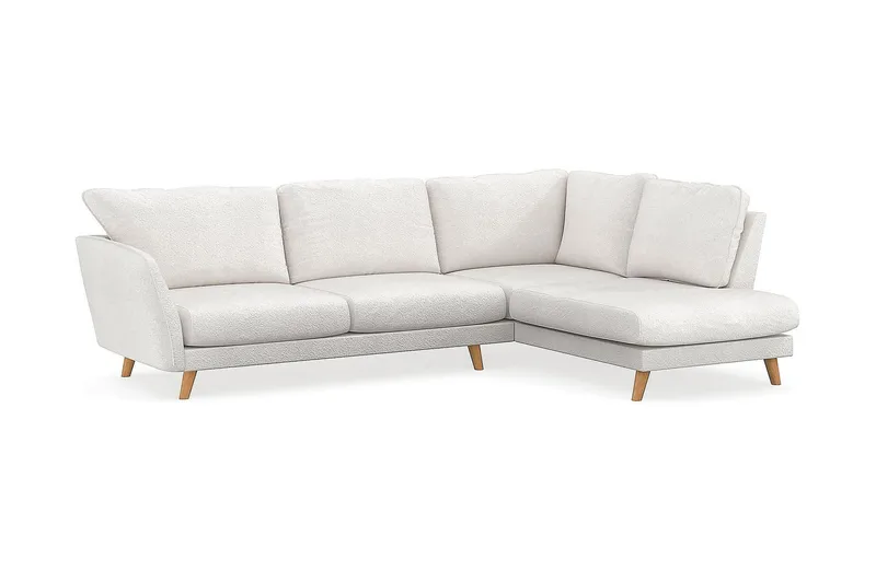 Trend Lyx Sjeselongsofa Høyre - Hvit|Bouclé - Møbler - Sofaer - Sofa med sjeselong - 4 seters sofa med divan