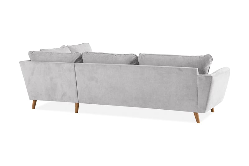 Trend Lyx Sjeselongsofa Høyre - Lysegrå/Eik - Sofa med sjeselong - 4 seters sofa med divan