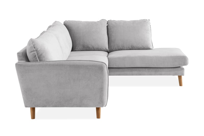 Trend Lyx Sjeselongsofa Høyre - Lysegrå/Eik - Sofa med sjeselong - 4 seters sofa med divan