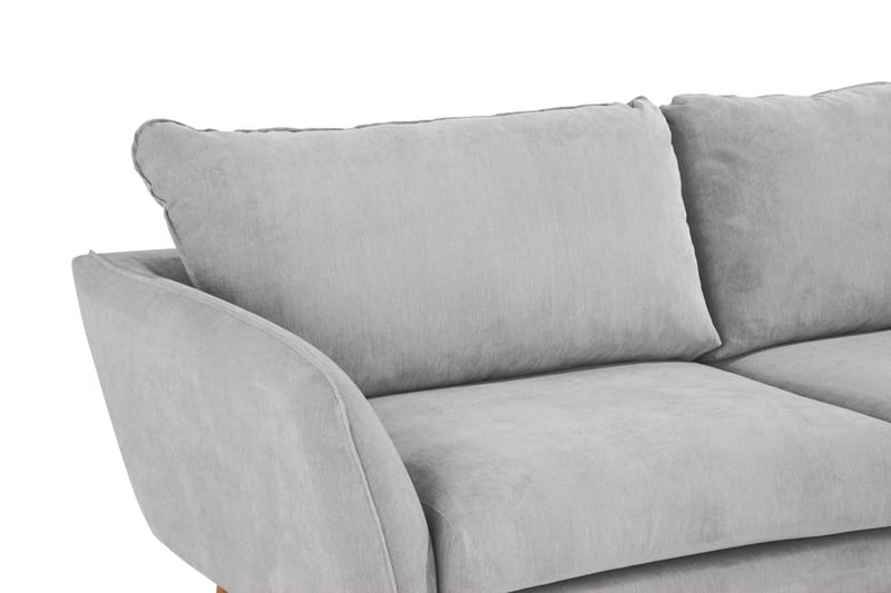 Trend Lyx Sjeselongsofa Høyre - Lysegrå/Eik - Sofa med sjeselong - 4 seters sofa med divan