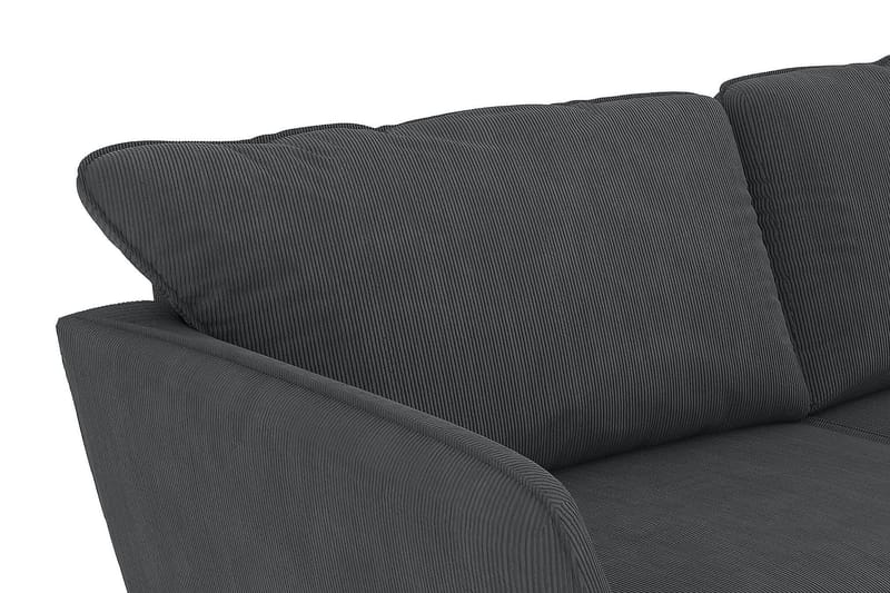 Trend Lyx Sjeselongsofa Høyre - Mørkegrå Kordfløyel - Sofa med sjeselong - 4 seters sofa med divan
