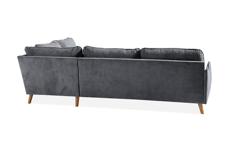 Trend Lyx Sjeselongsofa Høyre - Mørkegrå/Eik - Sofa med sjeselong - 4 seters sofa med divan