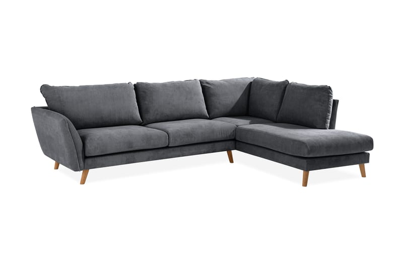 Trend Lyx Sjeselongsofa Høyre - Mørkegrå/Eik - Møbler - Sofaer - Sofa med sjeselong