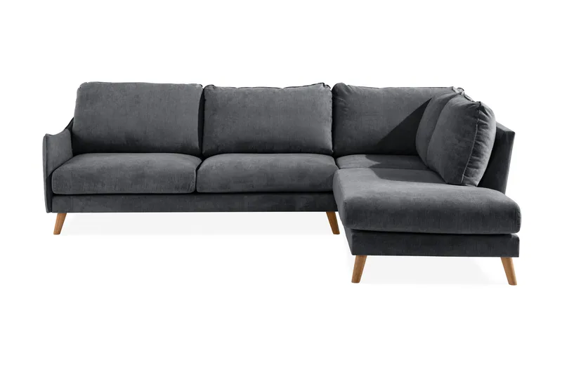 Trend Lyx Sjeselongsofa Høyre - Mørkegrå/Eik - Møbler - Sofaer - Sofa med sjeselong - 4 seters sofa med divan