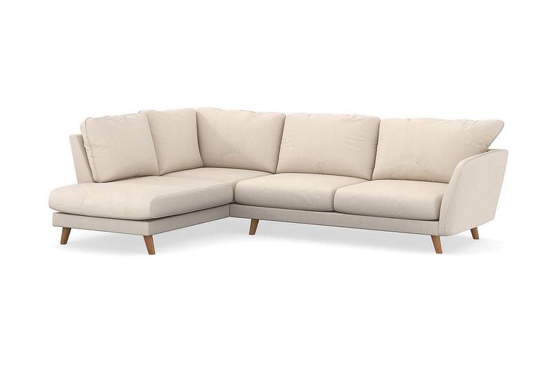 Trend Lyx Sjeselongsofa Venstre - Beige Kordfløyel - Sofa med sjeselong - 4 seters sofa med divan