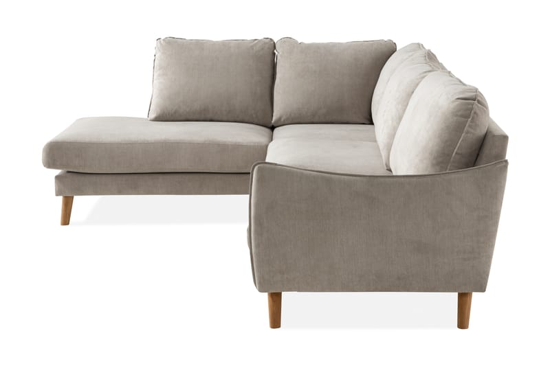 Trend Lyx Sjeselongsofa Venstre - Beige/Eik - Sofa med sjeselong - 4 seters sofa med divan