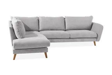 Trend Lyx Sjeselongsofa Venstre - Lysegrå/Eik - Møbler - Sofaer - Sofa med sjeselong
