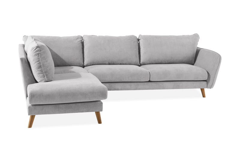 Trend Lyx Sjeselongsofa Venstre - Lysegrå/Eik - Møbler - Sofaer - Sofa med sjeselong - 4 seters sofa med divan
