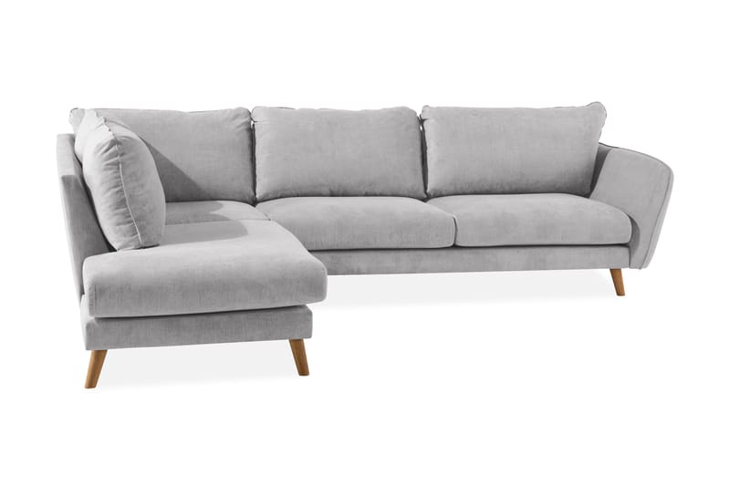 Trend Lyx Sjeselongsofa Venstre - Lysegrå/Eik - Møbler - Sofaer - Sofa med sjeselong