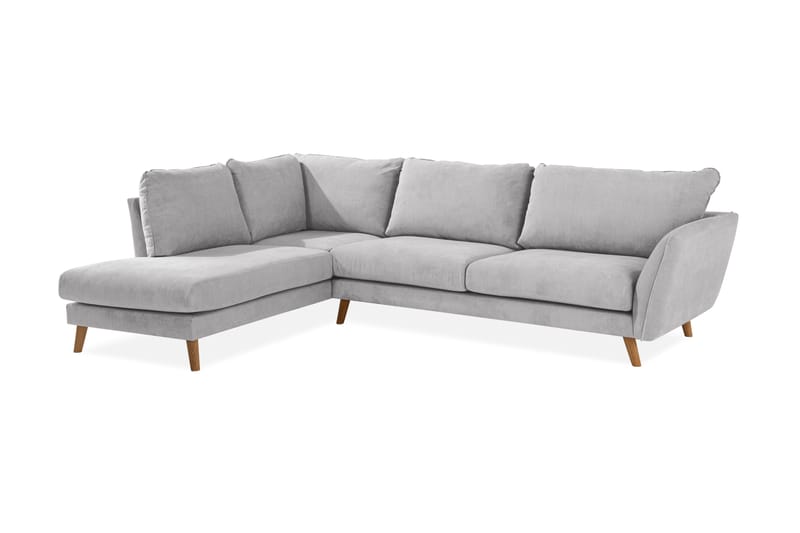 Trend Lyx Sjeselongsofa Venstre - Lysegrå/Eik - Møbler - Sofaer - Sofa med sjeselong