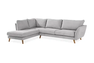 Trend Lyx Sjeselongsofa Venstre - Lysegrå/Eik - Møbler - Sofaer - Sofa med sjeselong