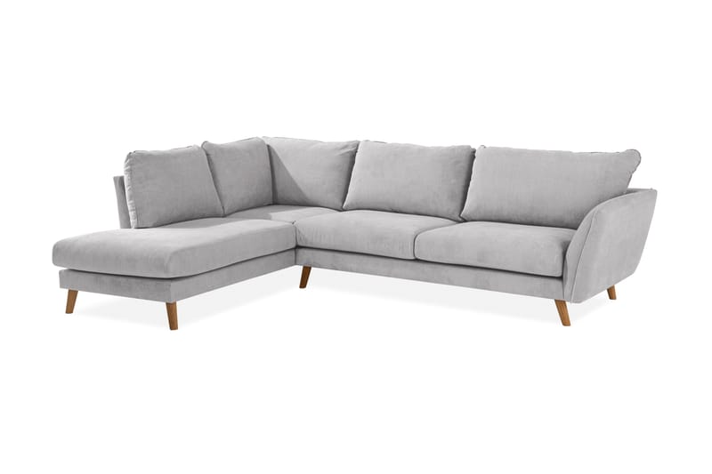 Trend Lyx Sjeselongsofa Venstre - Lysegrå/Eik - Møbler - Sofaer - Sofa med sjeselong - 4 seters sofa med divan