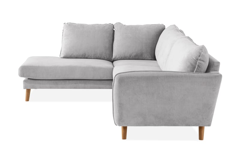 Trend Lyx Sjeselongsofa Venstre - Lysegrå/Eik - Møbler - Sofaer - Sofa med sjeselong - 4 seters sofa med divan