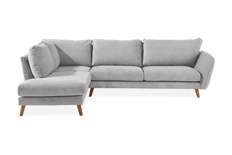 Trend Lyx Sjeselongsofa Venstre - Lysegrå/Eik - Møbler - Sofaer - Sofa med sjeselong - 4 seters sofa med divan