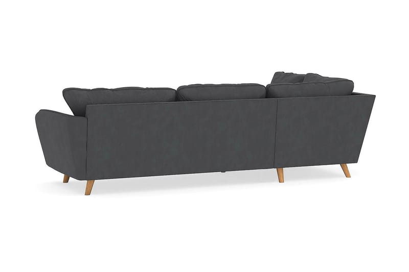 Trend Lyx Sjeselongsofa Venstre - Mørkegrå Kordfløyel - Sofa med sjeselong - 4 seters sofa med divan