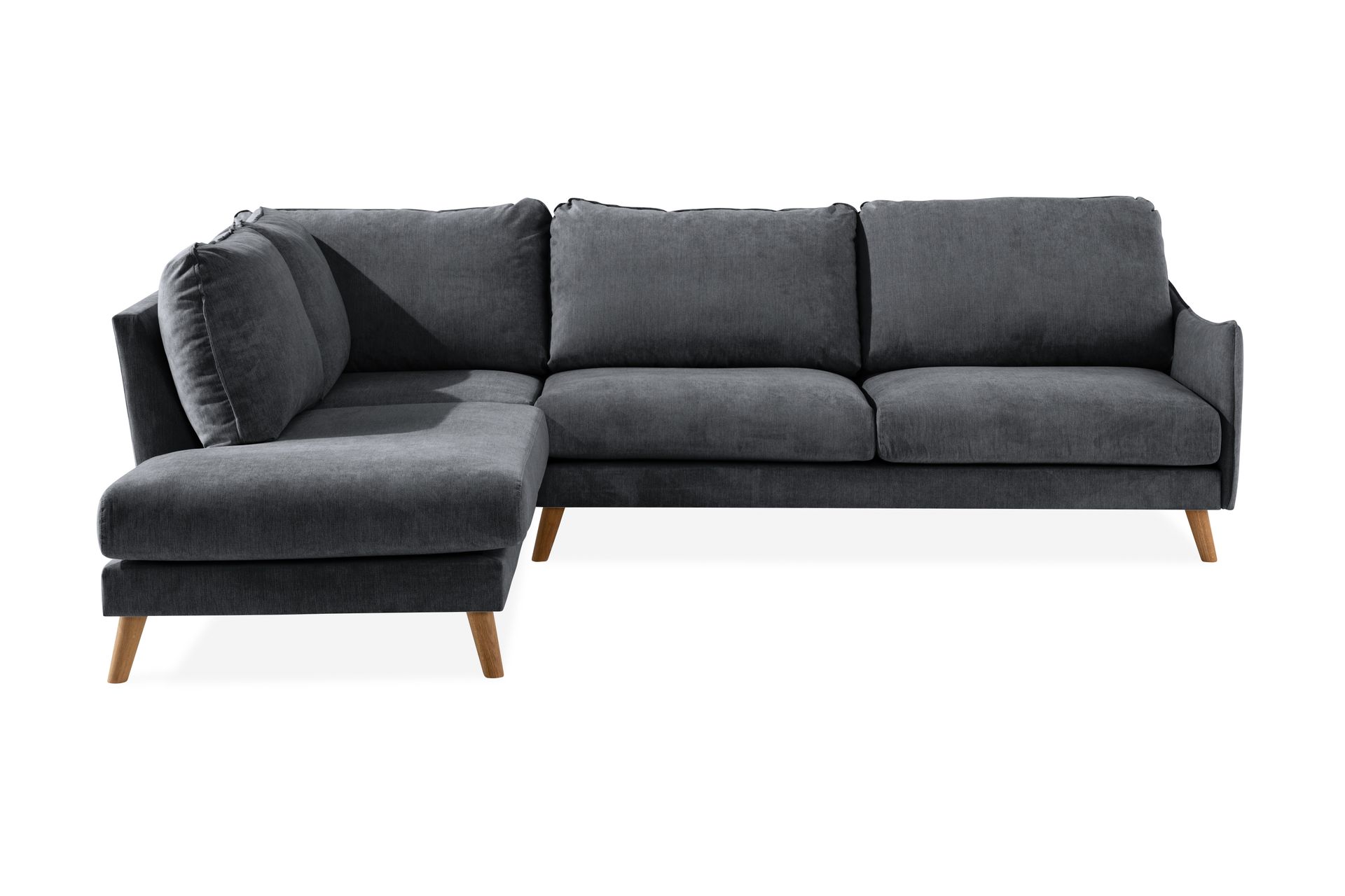 Trend Lyx Sjeselongsofa Venstre - Mørkegrå/Eik - Møbler - Sofaer - Sofa med sjeselong