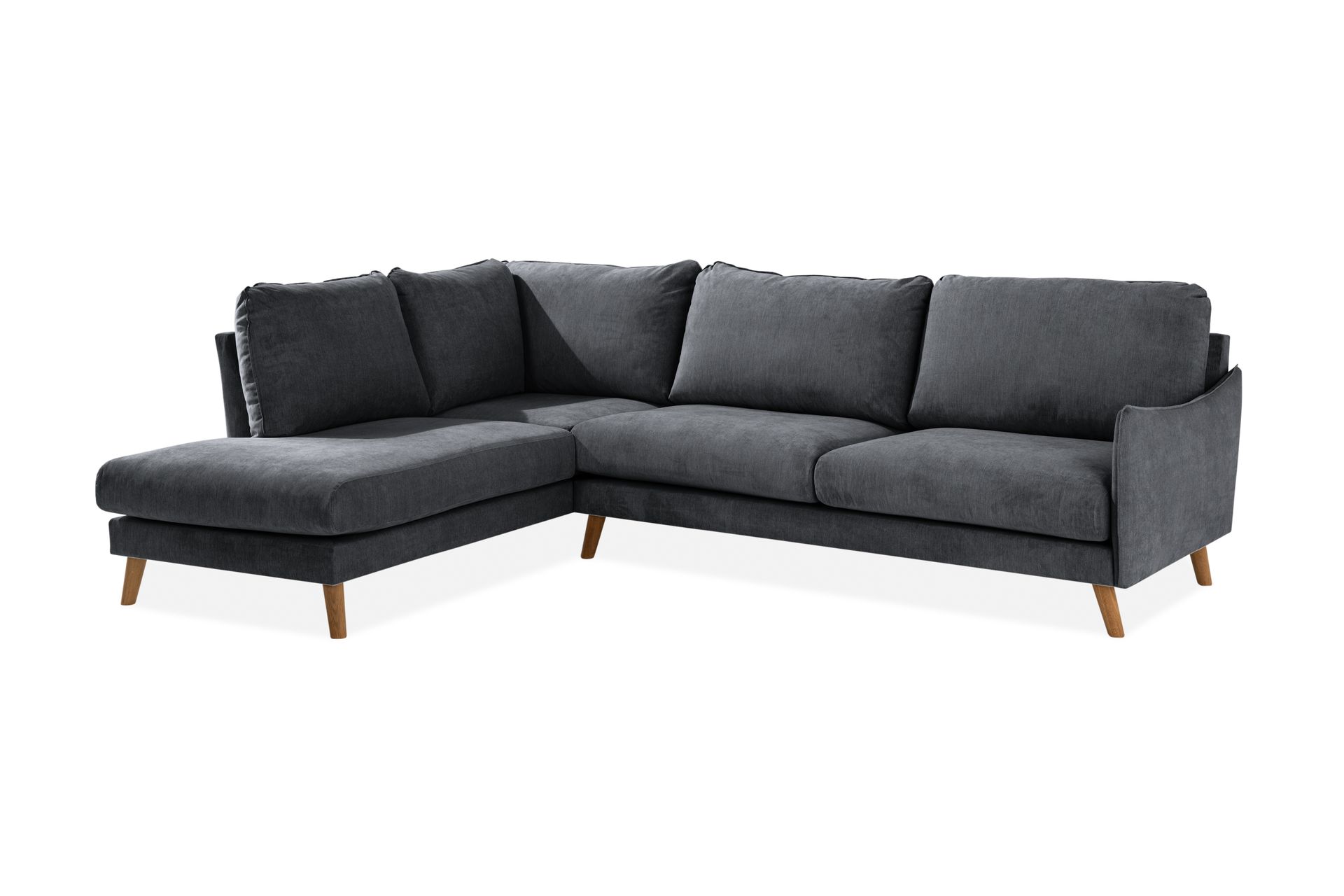 Trend Lyx Sjeselongsofa Venstre - Mørkegrå/Eik - Møbler - Sofaer - Sofa med sjeselong